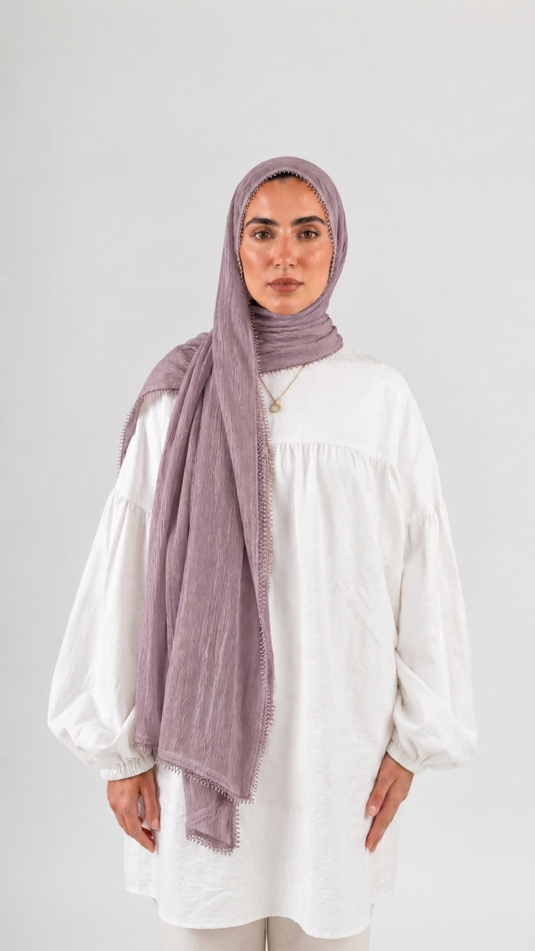 Hijabii Aura Crinkle Hijab in Dusty Mauve