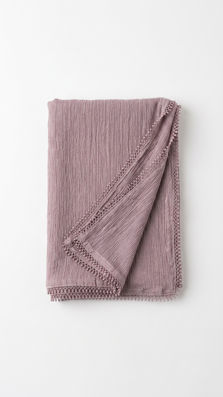 Hijabii Aura Crinkle Hijab in Dusty Mauve – view 6