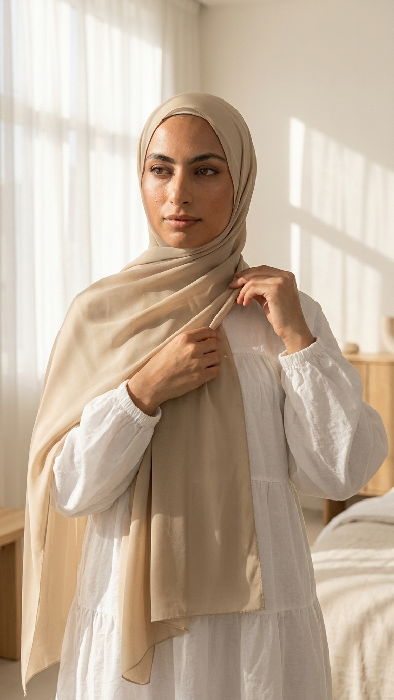 Chiffon Hijab – Beige
