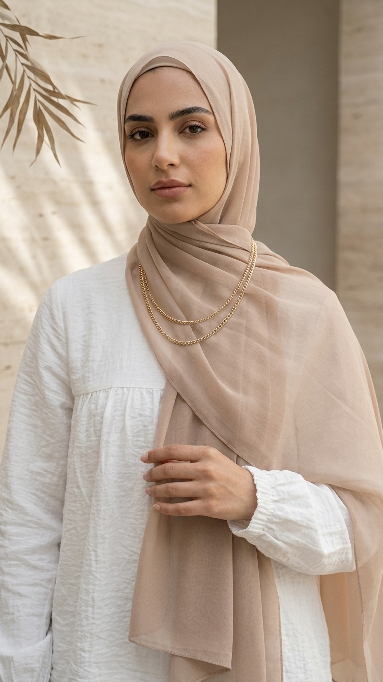 حجاب شيفون – لون بيج