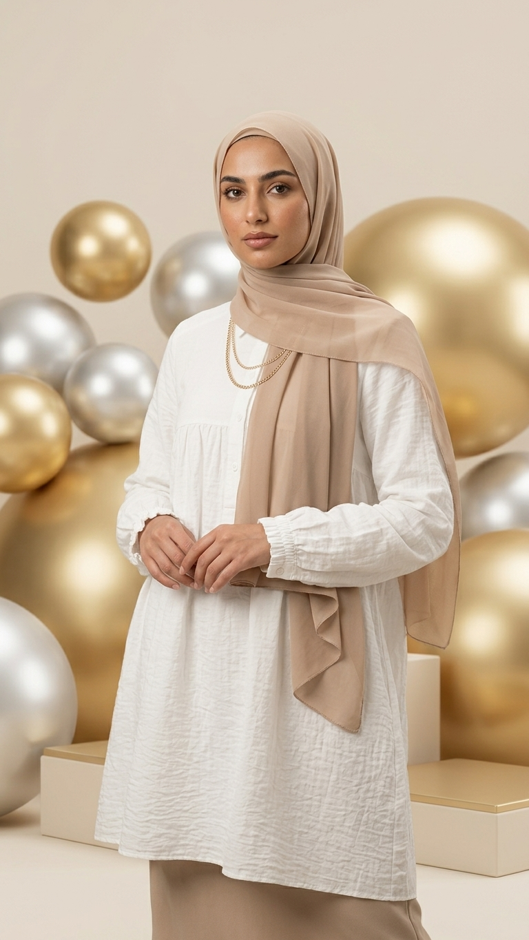 حجاب شيفون – لون بيج