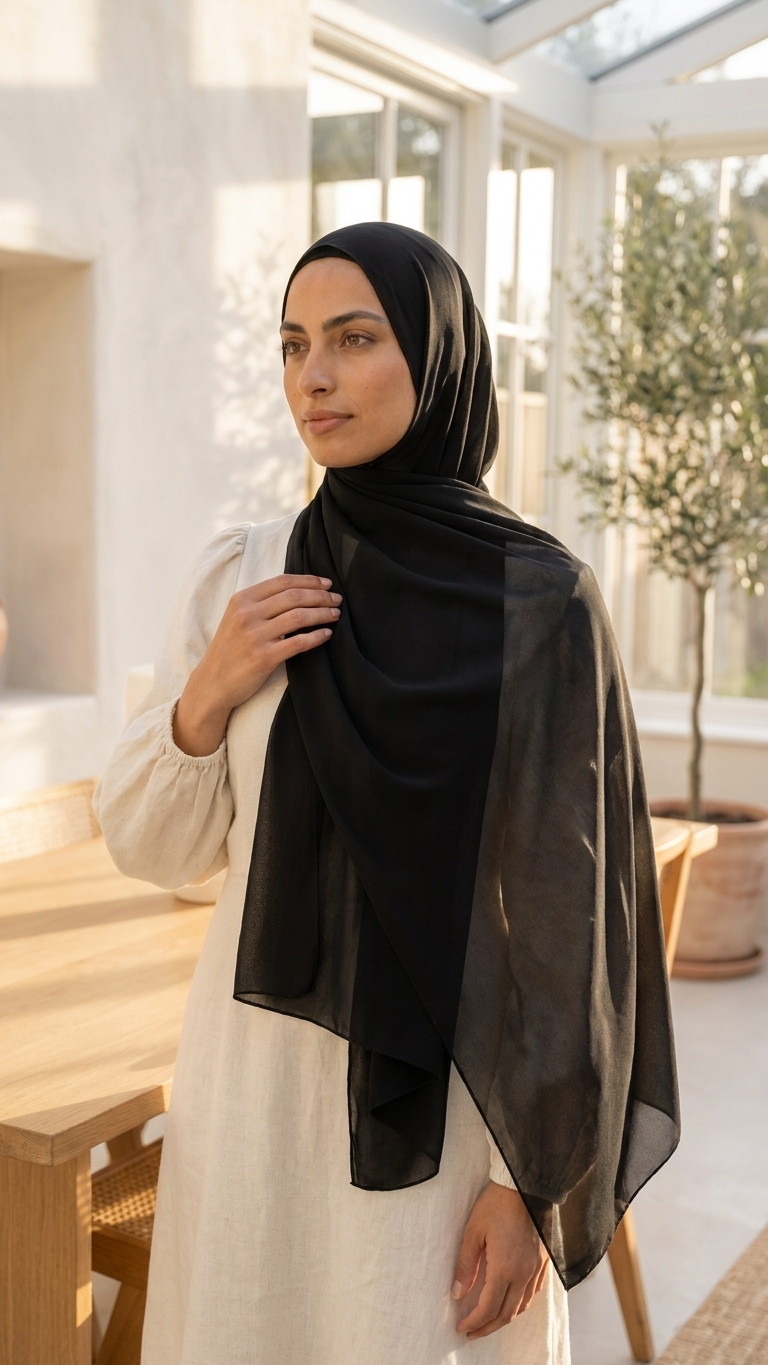 Chiffon Hijab – Black