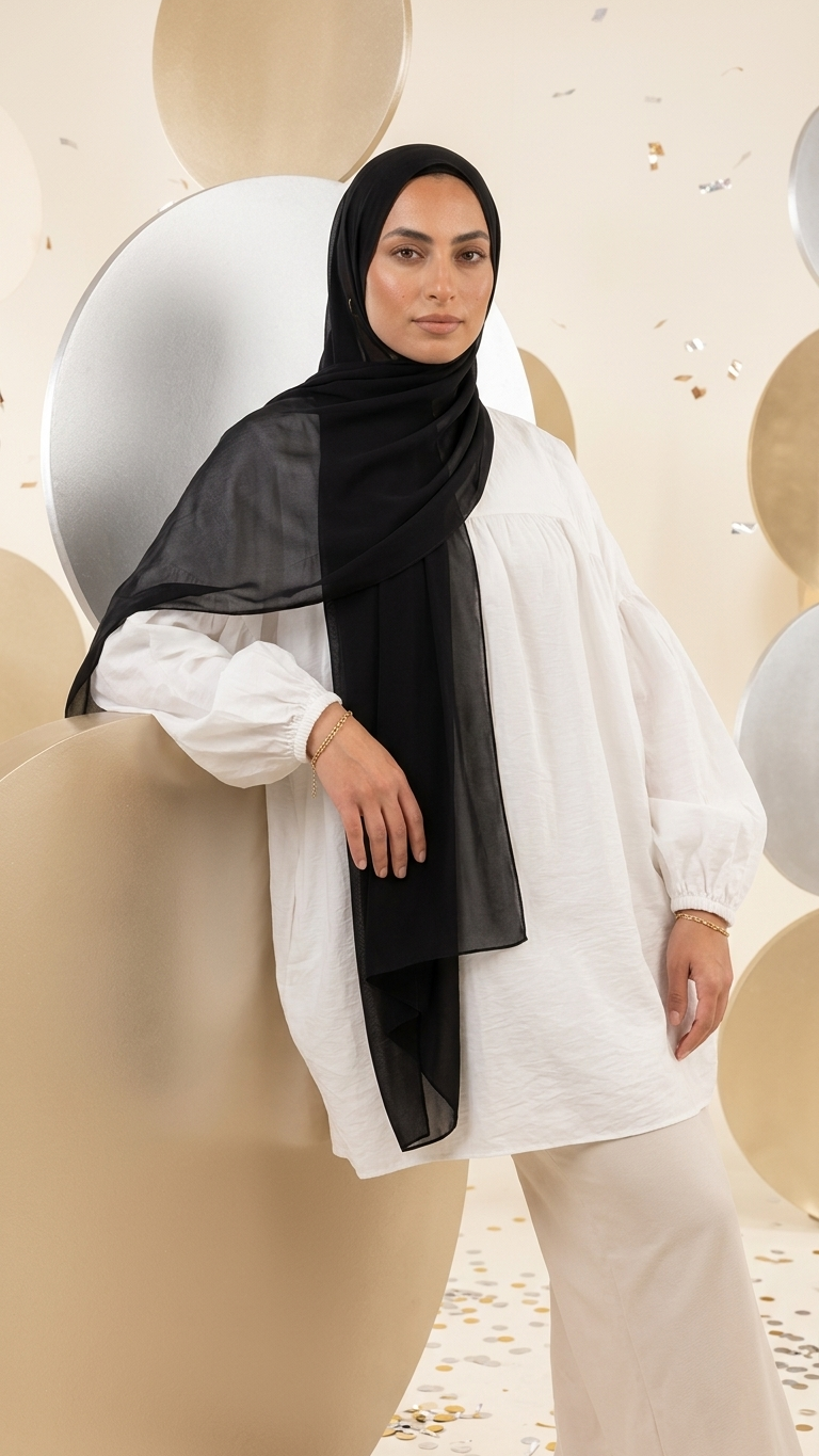Chiffon Hijab – Black
