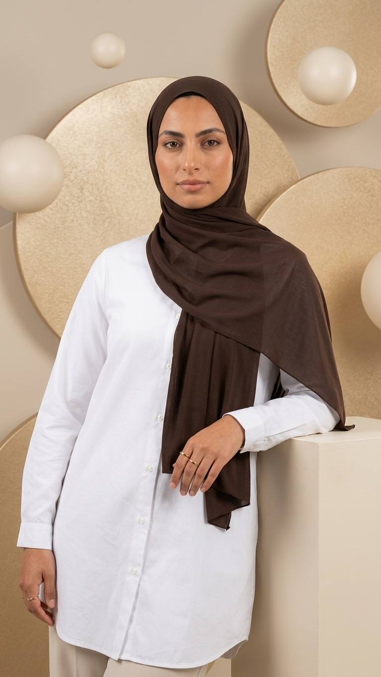Chiffon Hijab – Dark Brown