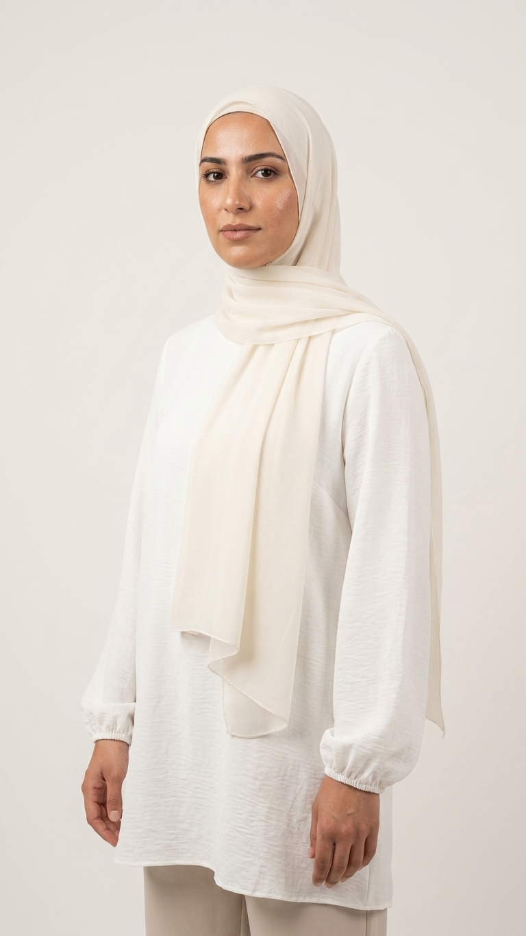 Chiffon Hijab – Off White
