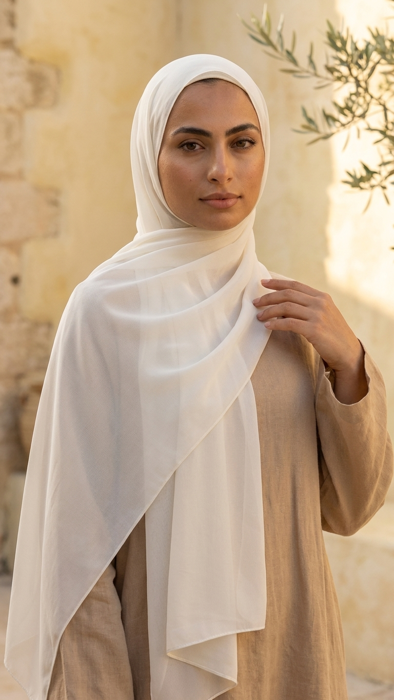 Chiffon Hijab – Off White