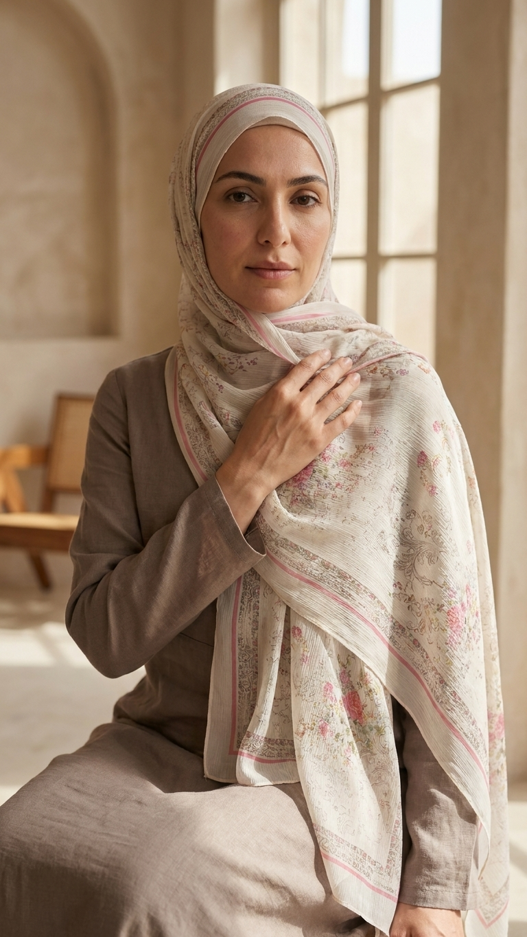Chiffon Printed Hijab – Pattern A