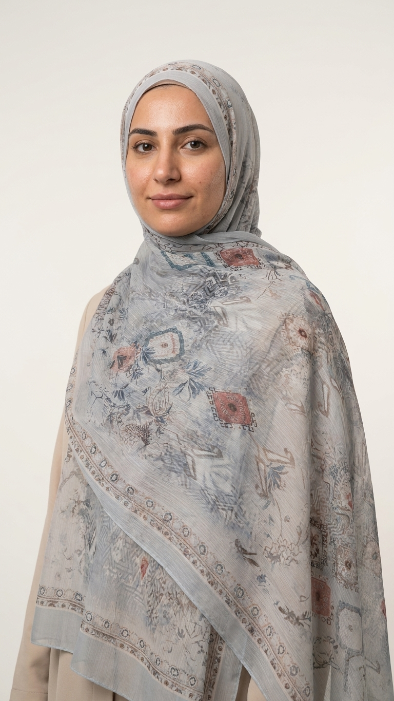 Chiffon Printed Hijab – Pattern B