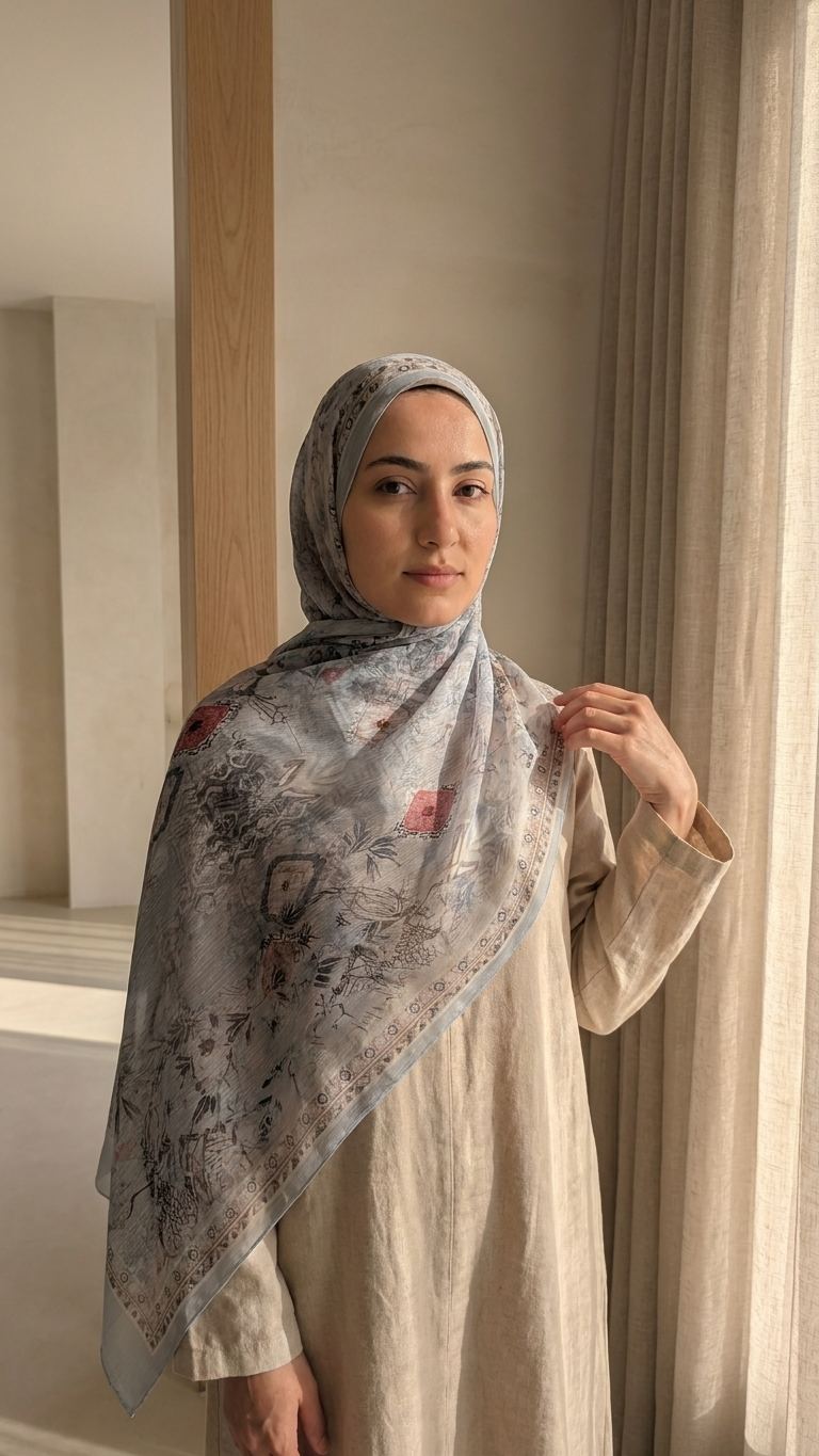 Chiffon Printed Hijab – Pattern B