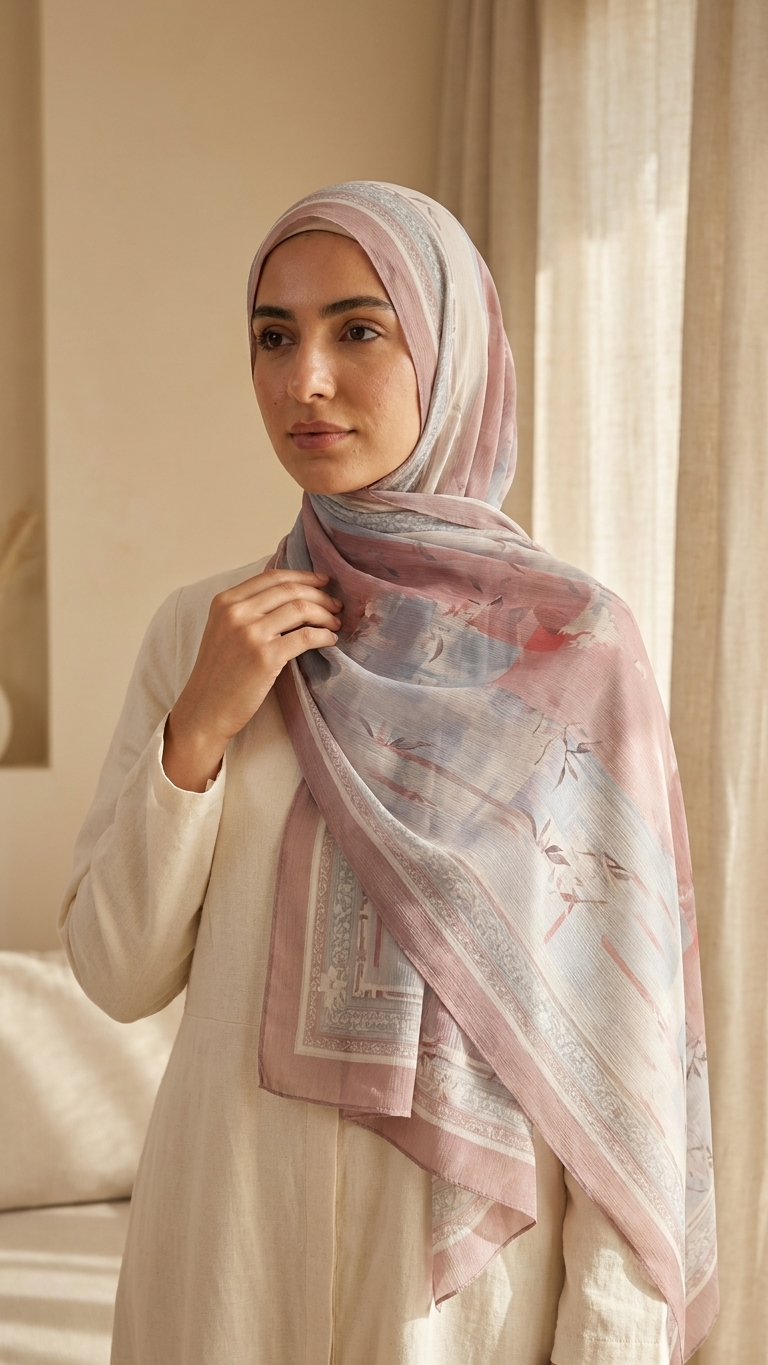 Chiffon Printed Hijab – Pattern D