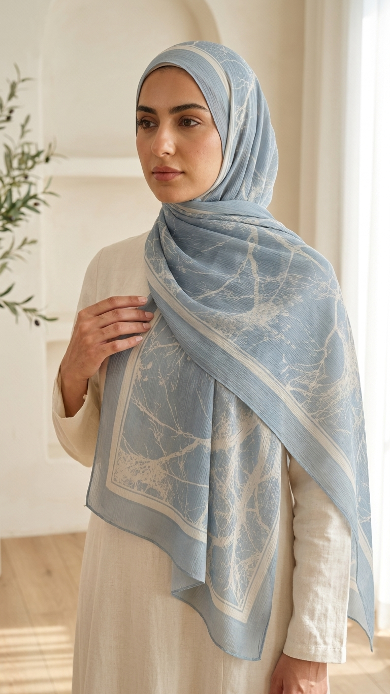 Chiffon Printed Hijab – Pattern E