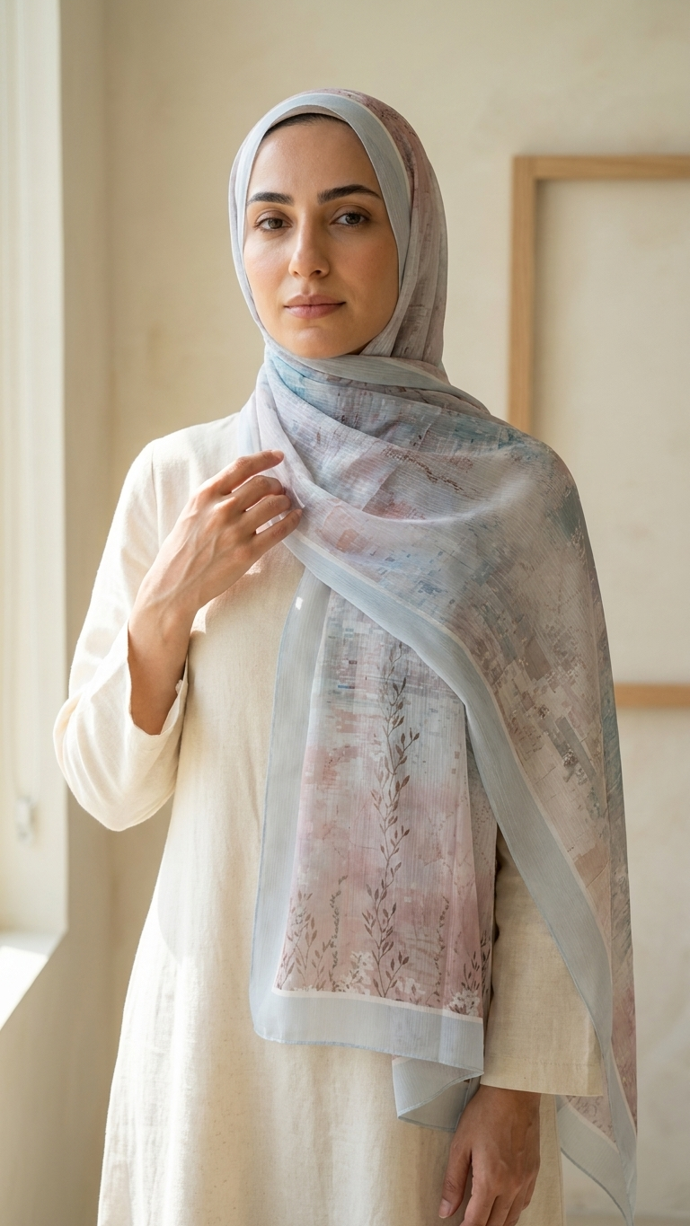 Chiffon Printed Hijab – Pattern F