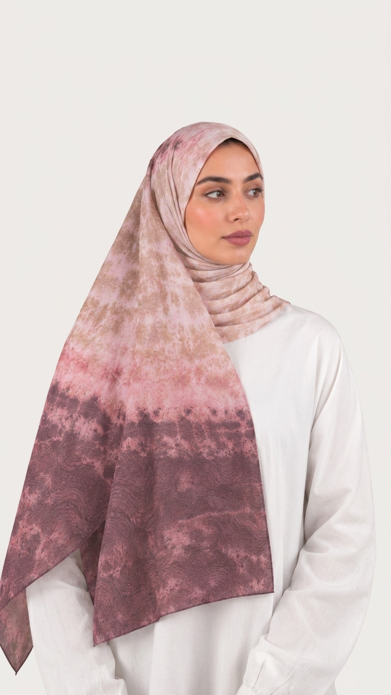 Hijabii Ombre Cotton Hijab S10 Rose Burgundy