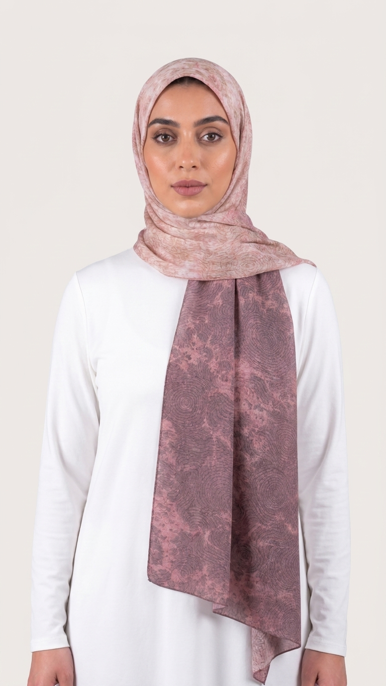 Hijabii Ombre Cotton Hijab S11 Dusty Rose – view 3