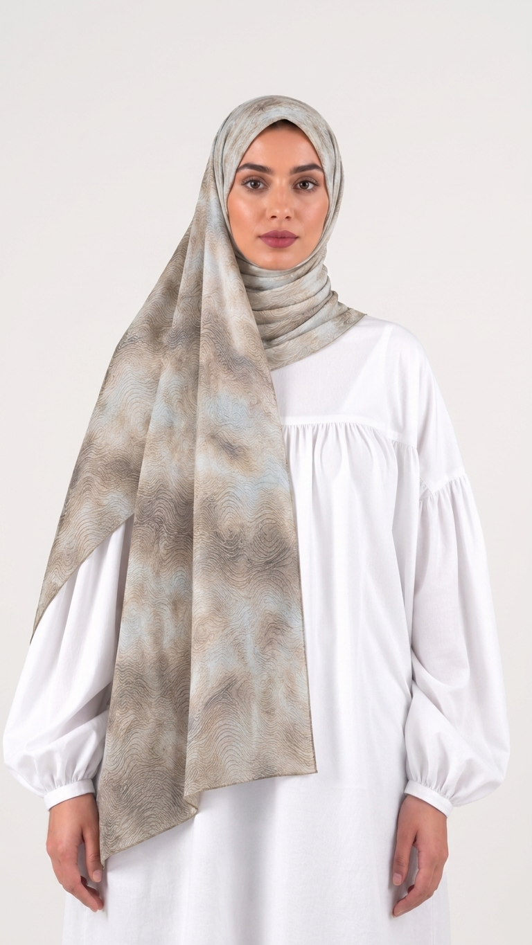 Hijabii Ombre Cotton Hijab S12 Sand Taupe – view 2