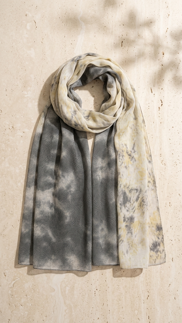 Hijabii Ombre Cotton Hijab S14 Charcoal Gold