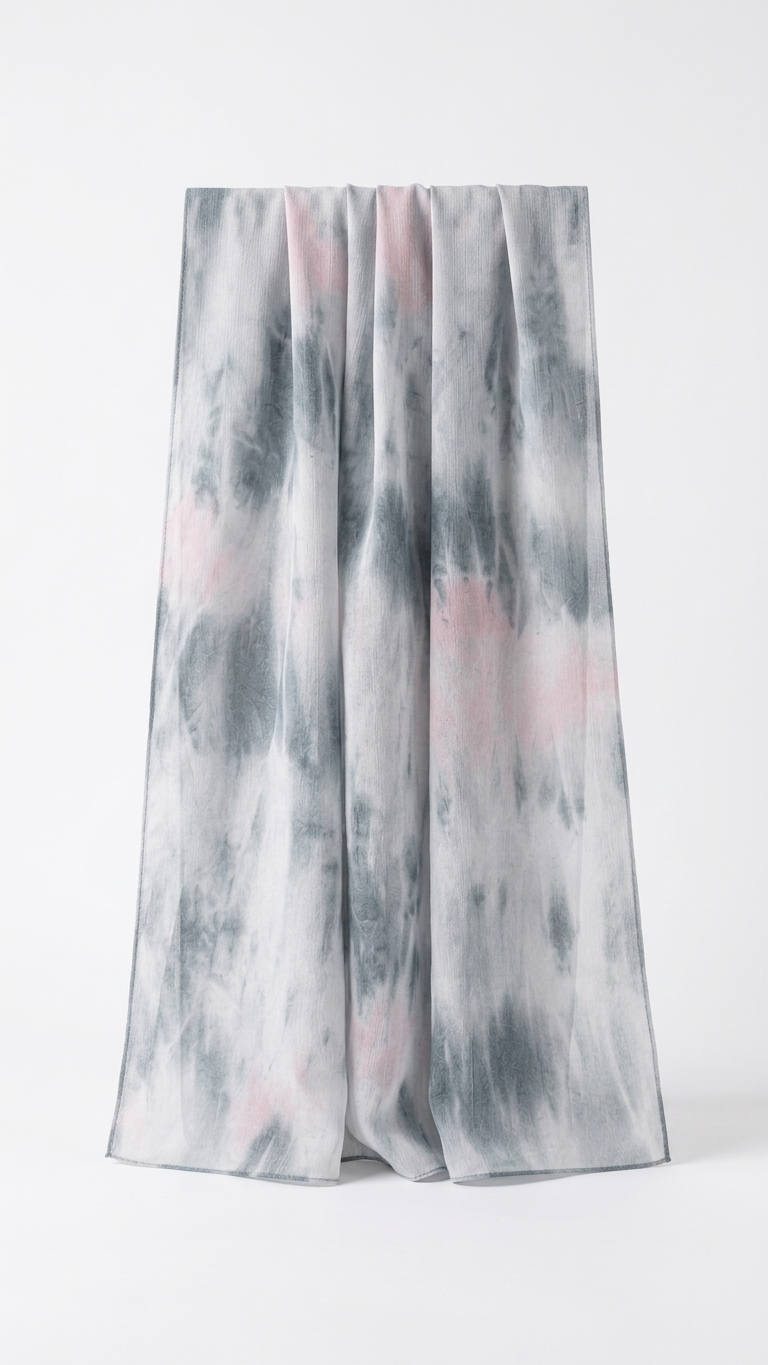 Hijabii Ombre Cotton Hijab S16 Icy Blue Blush – view 4