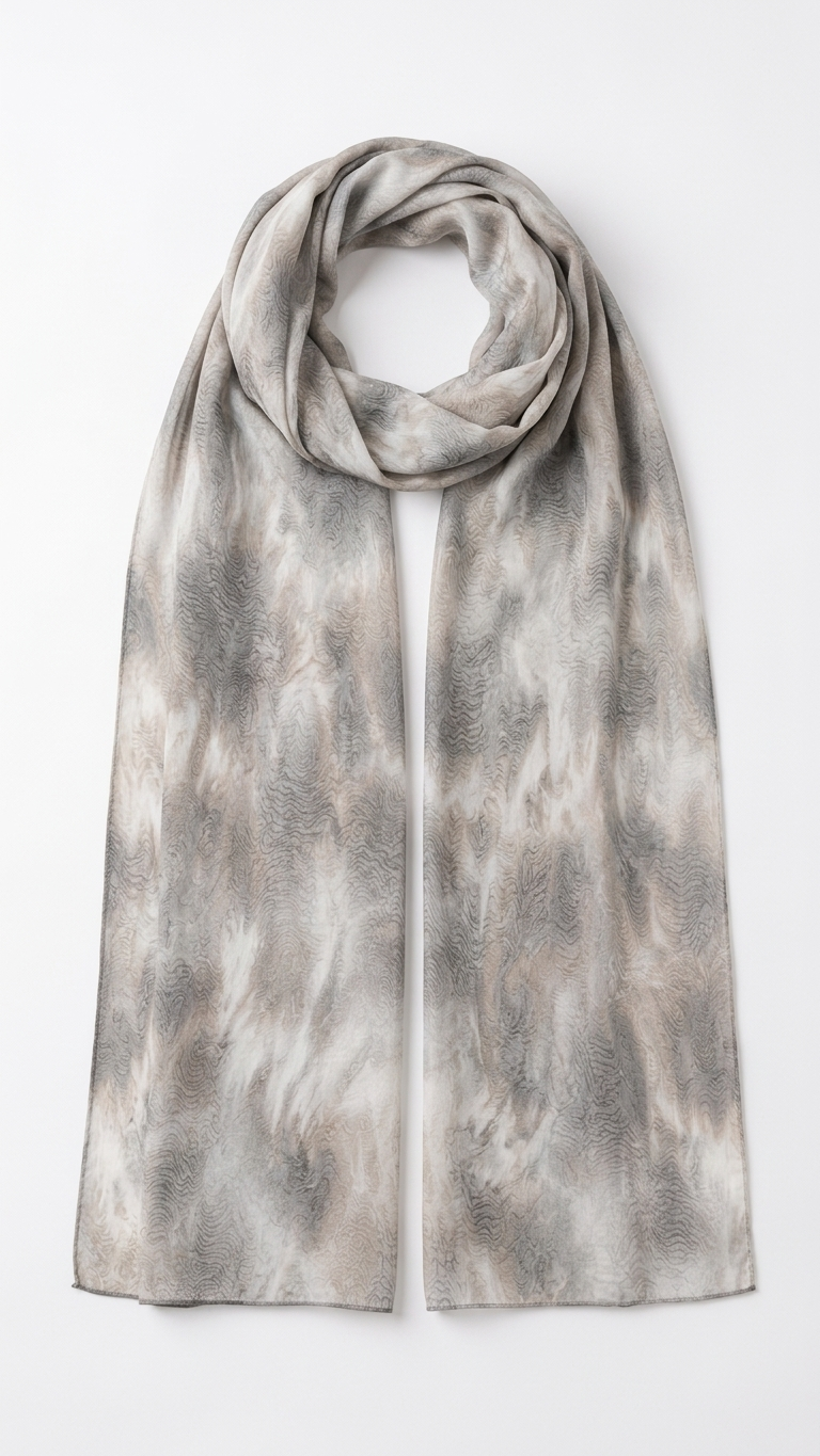 Hijabii Ombre Cotton Hijab S17 Pearl Grey – view 6