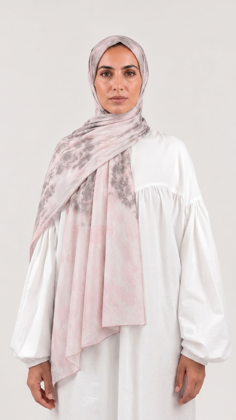Hijabii Ombre Cotton Hijab S19 Blush Smoke – view 3