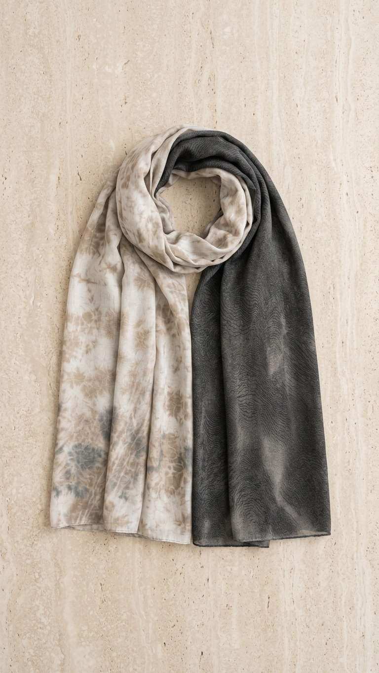 Hijabii Ombre Cotton Hijab S2 Charcoal Sand