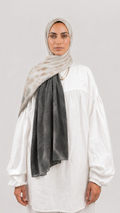 Hijabii Ombre Cotton Hijab S2 Charcoal Sand – view 2