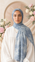 Hijabii Ombre Cotton Hijab S4 Powder Blue – view 4