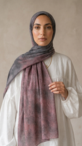 Hijabii Ombre Cotton Hijab S5 Burgundy Charcoal – view 3