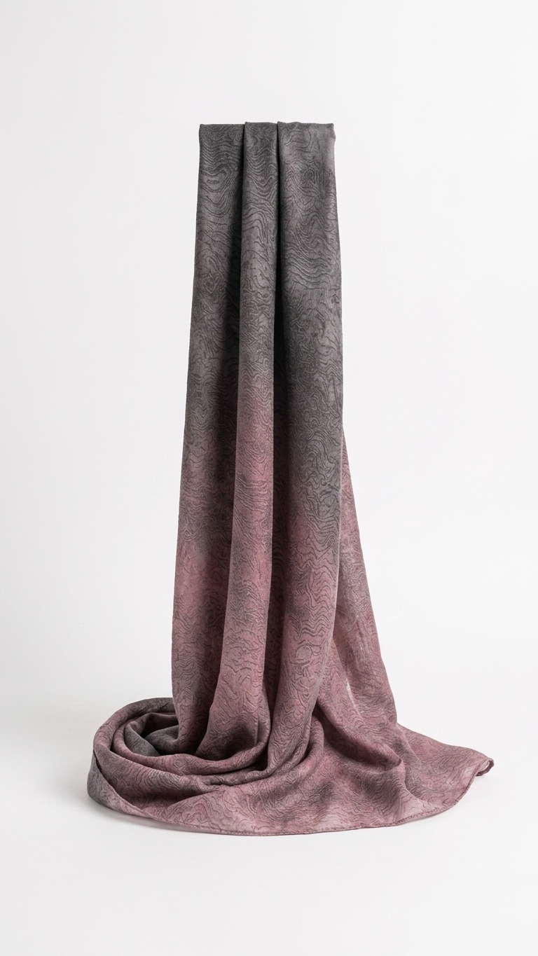 Hijabii Ombre Cotton Hijab S5 Burgundy Charcoal – view 6