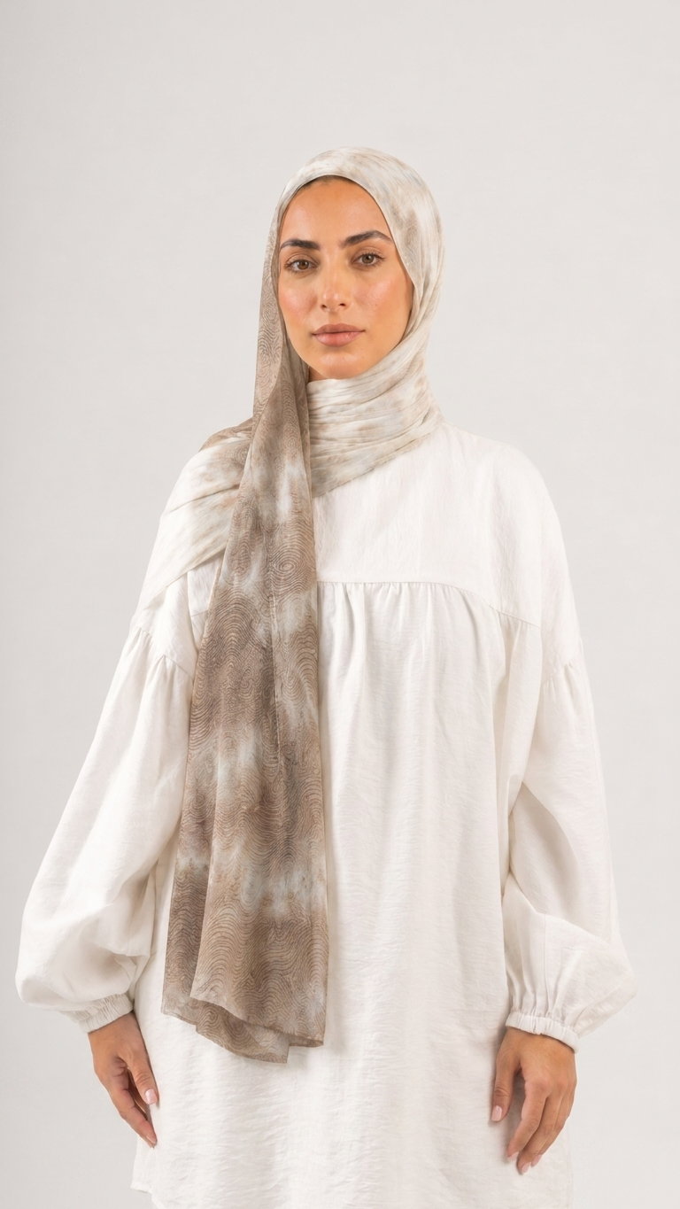 Hijabii Ombre Cotton Hijab S7 Taupe Sand