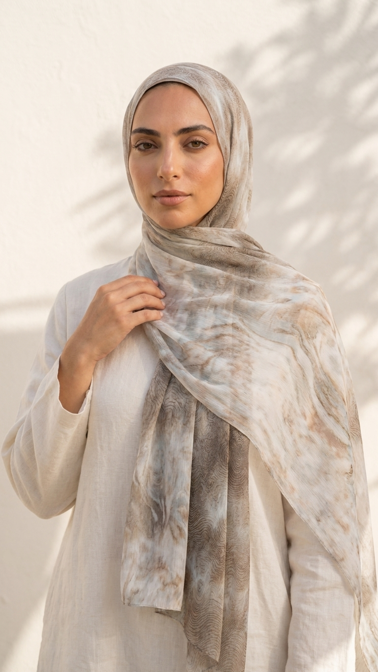 Hijabii Ombre Cotton Hijab S7 Taupe Sand – view 2