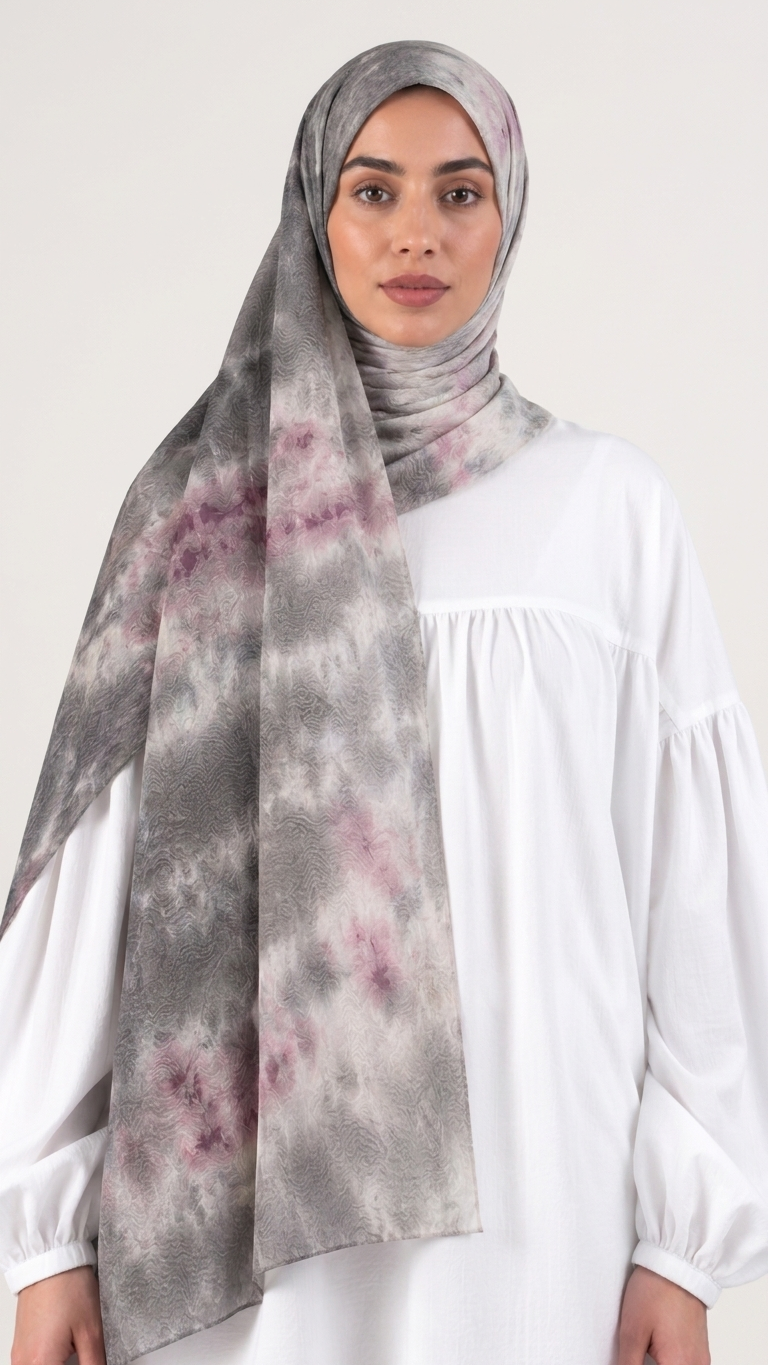 Hijabii Ombre Cotton Hijab S8 Plum Smoke – view 2