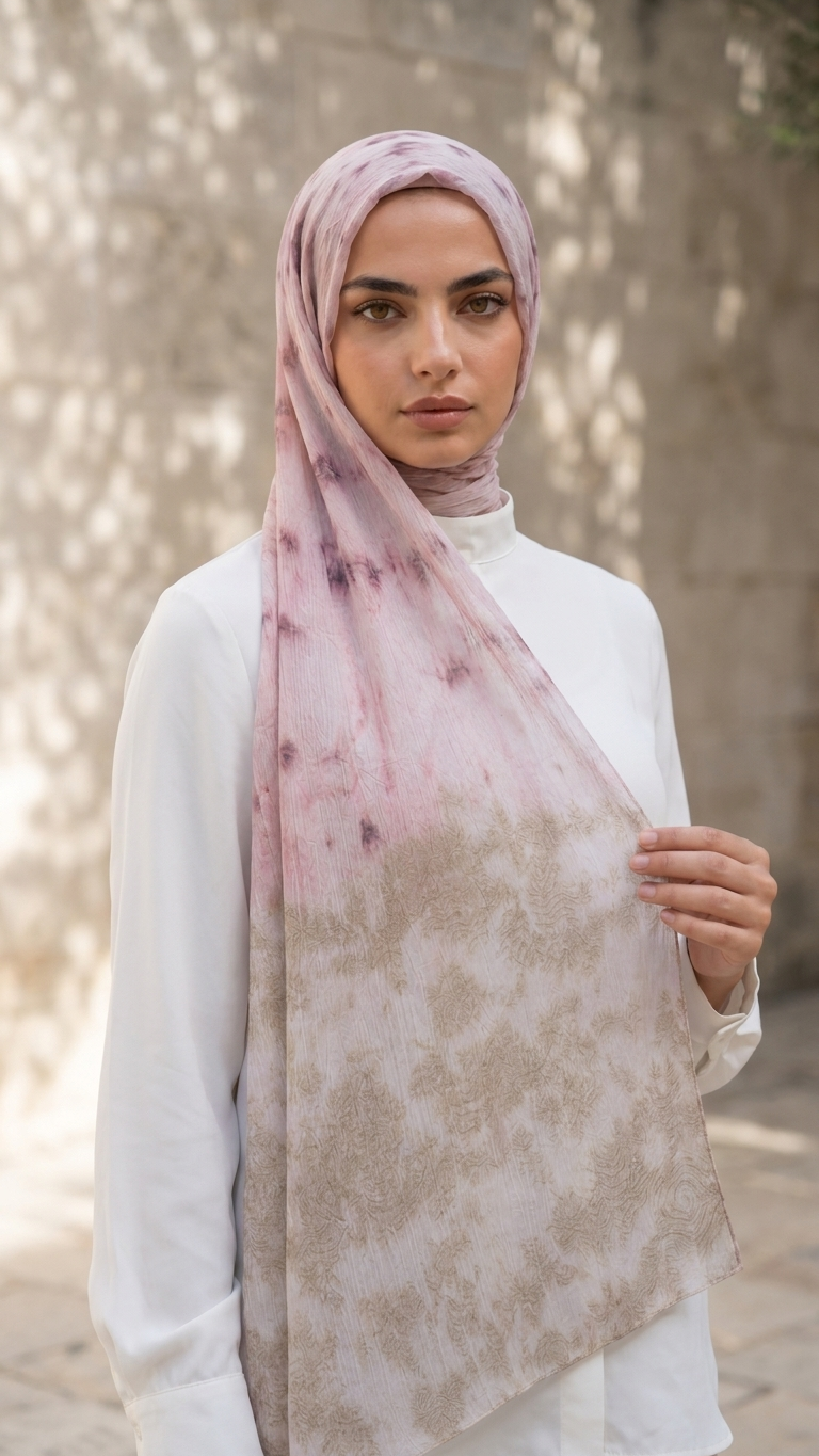 Hijabii Ombre Cotton Hijab S9 Blush Sand – view 2