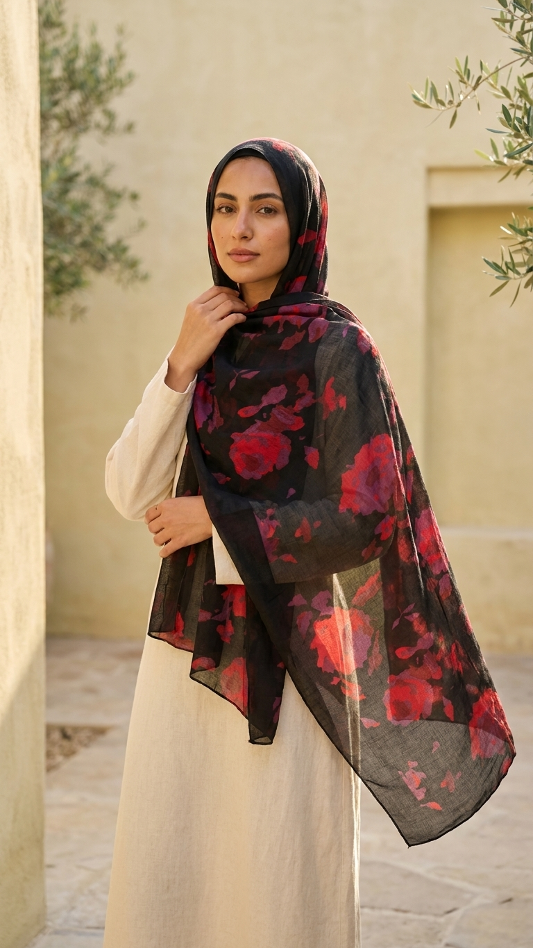 Cotton Printed Hijab – Pattern B