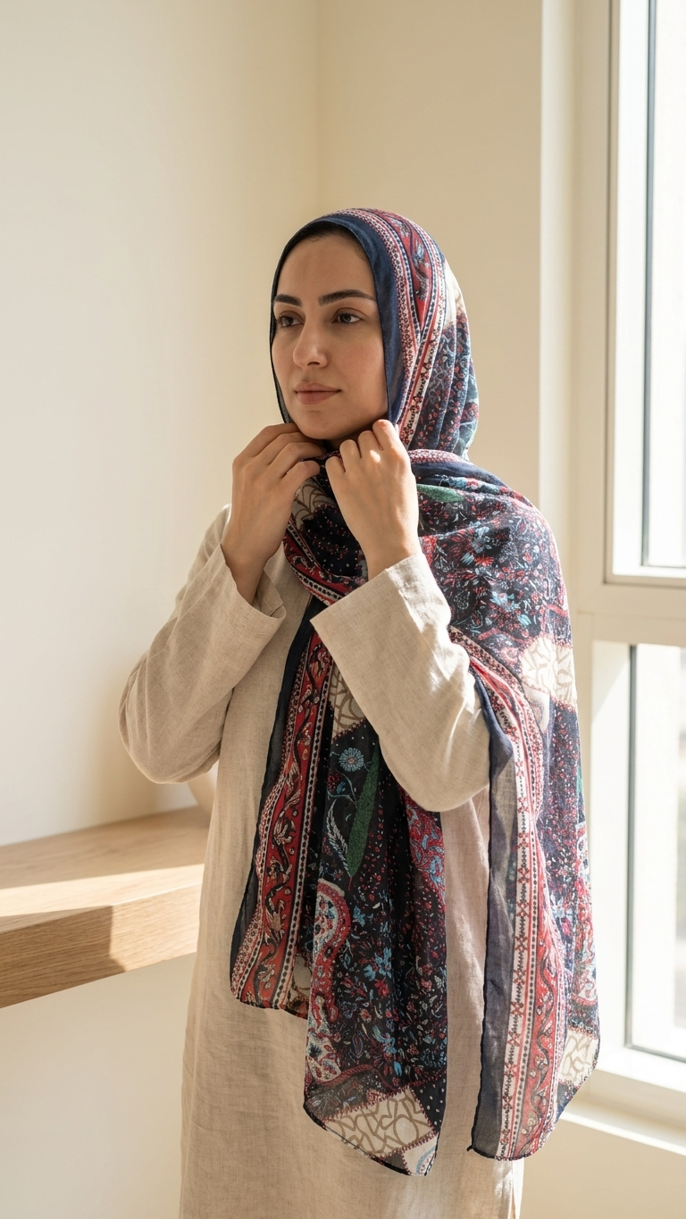 Cotton Printed Hijab – Pattern D