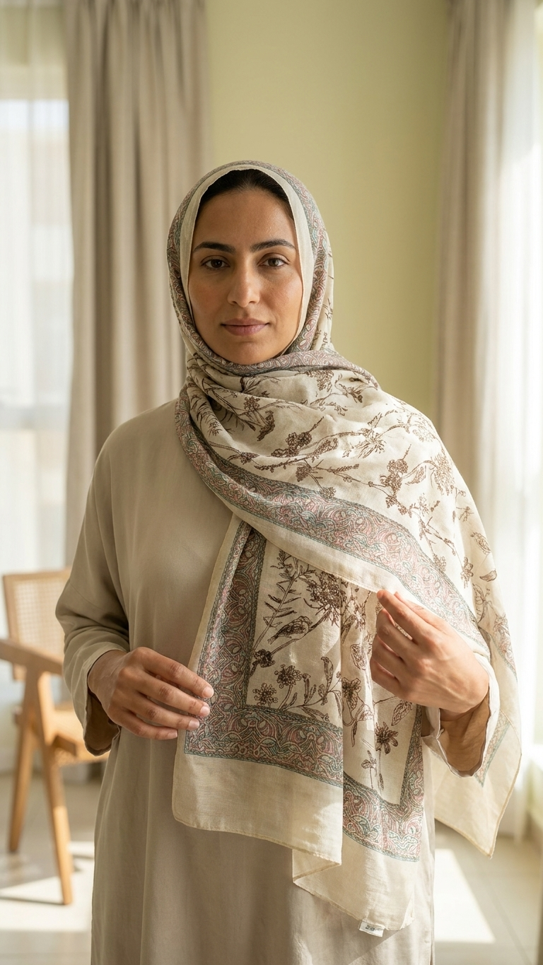 Cotton Printed Hijab – Pattern E