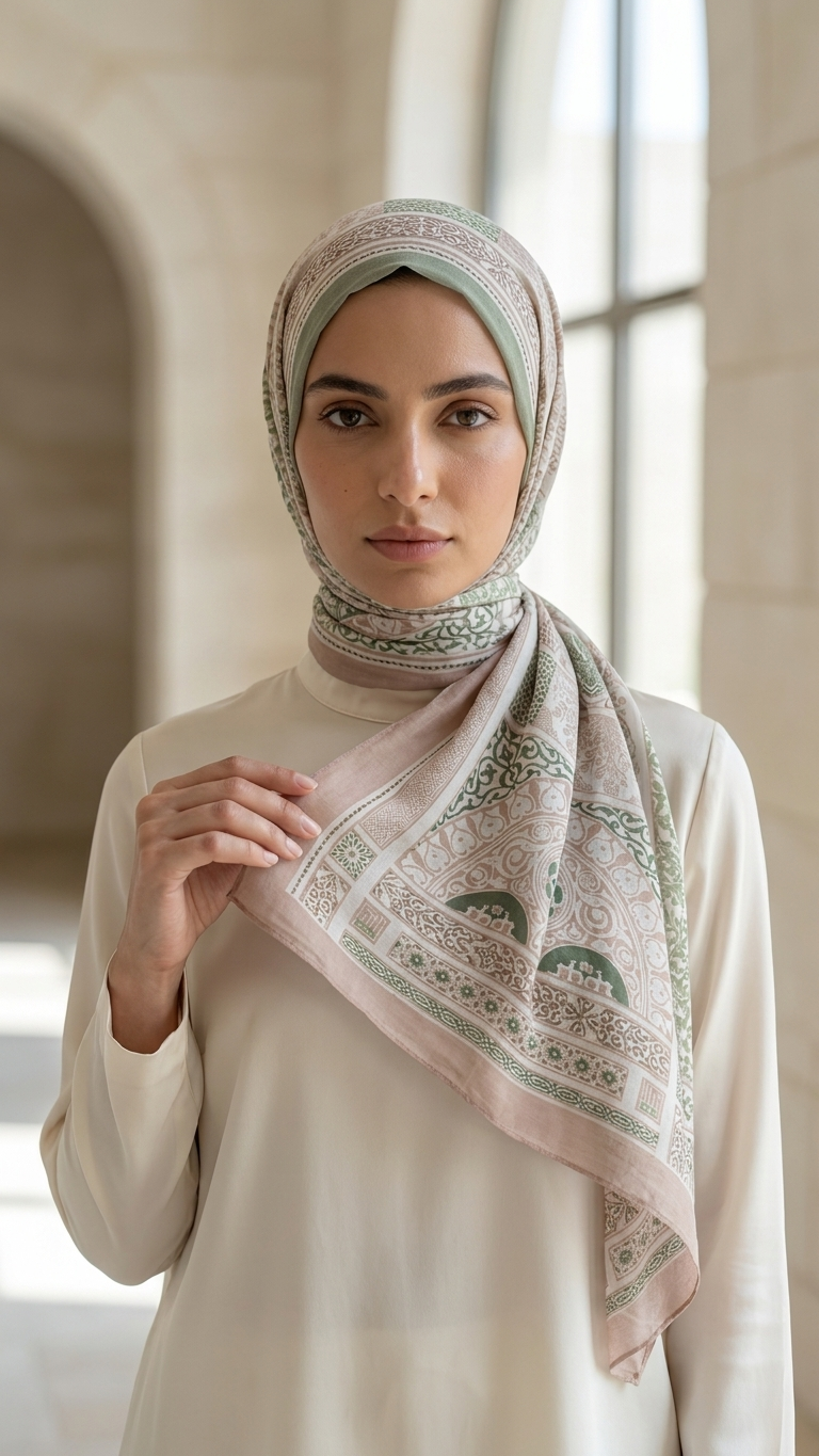 Cotton Printed Hijab – Pattern K