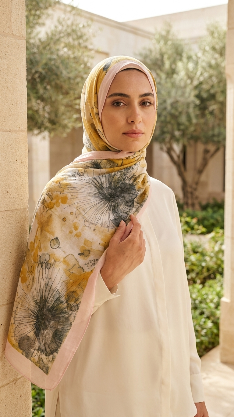 Cotton Printed Hijab – Pattern L