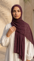 Hijabii Modal Crinkle Hijab – Burgundy