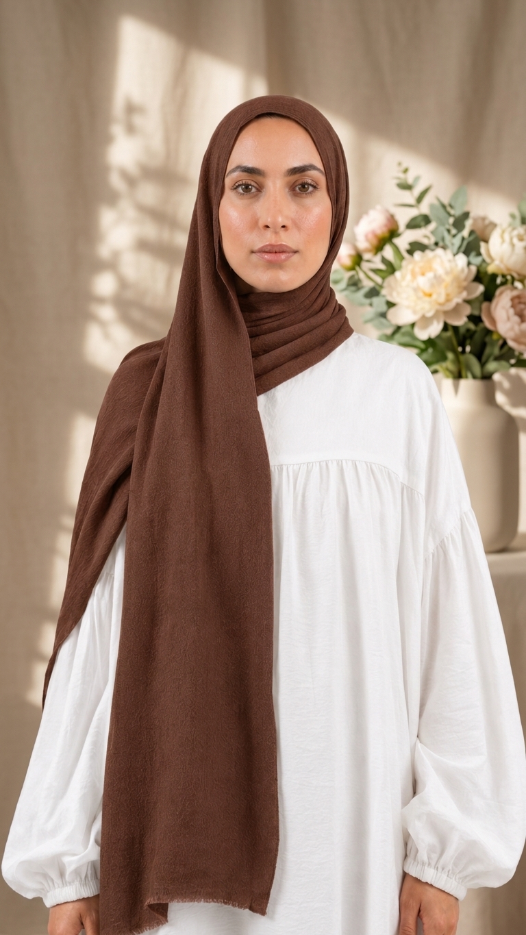 Modal Sponge Hijab in Cherry Wood - view 4