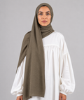 Modal Sponge Hijab in Dark Olive - view 1