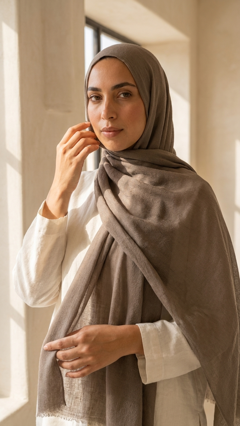 Modal Sponge Hijab in Desert Taupe - view 2