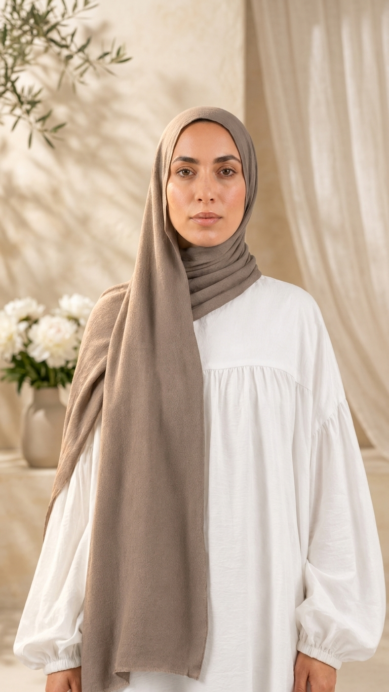 Modal Sponge Hijab in Desert Taupe - view 3