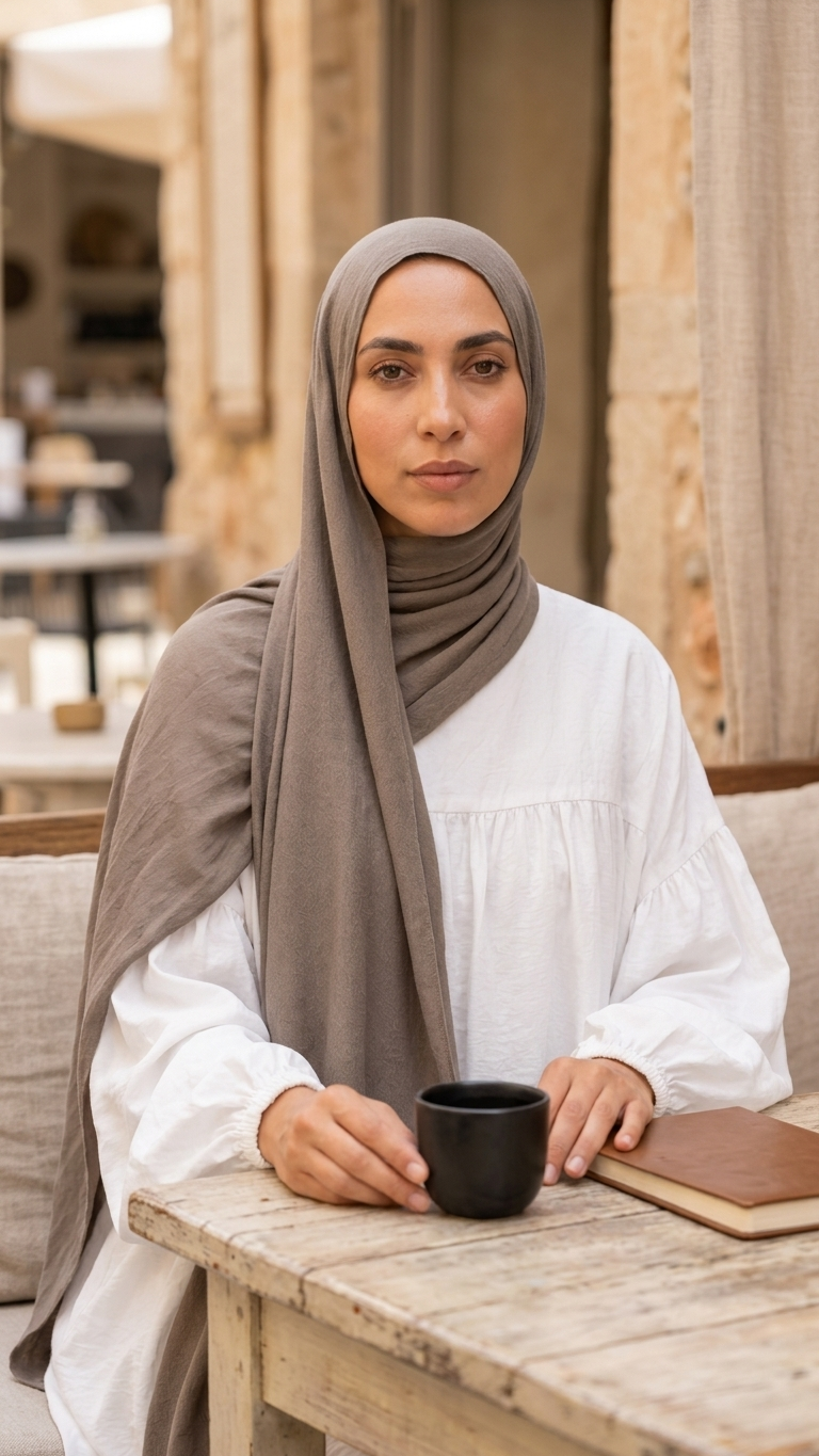 Modal Sponge Hijab in Desert Taupe - view 4