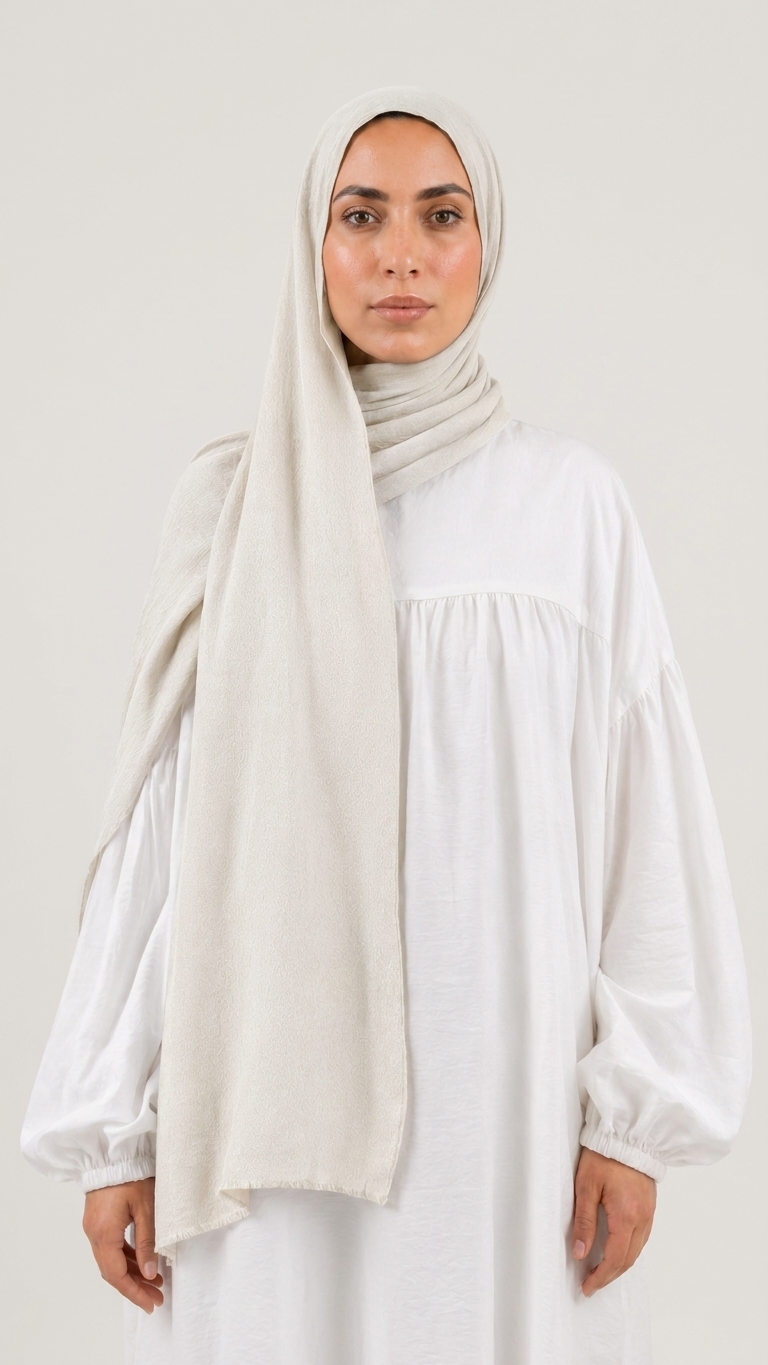Modal Sponge Hijab in Pearl - view 1