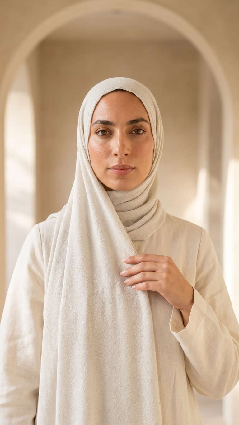 Modal Sponge Hijab in Pearl - view 2