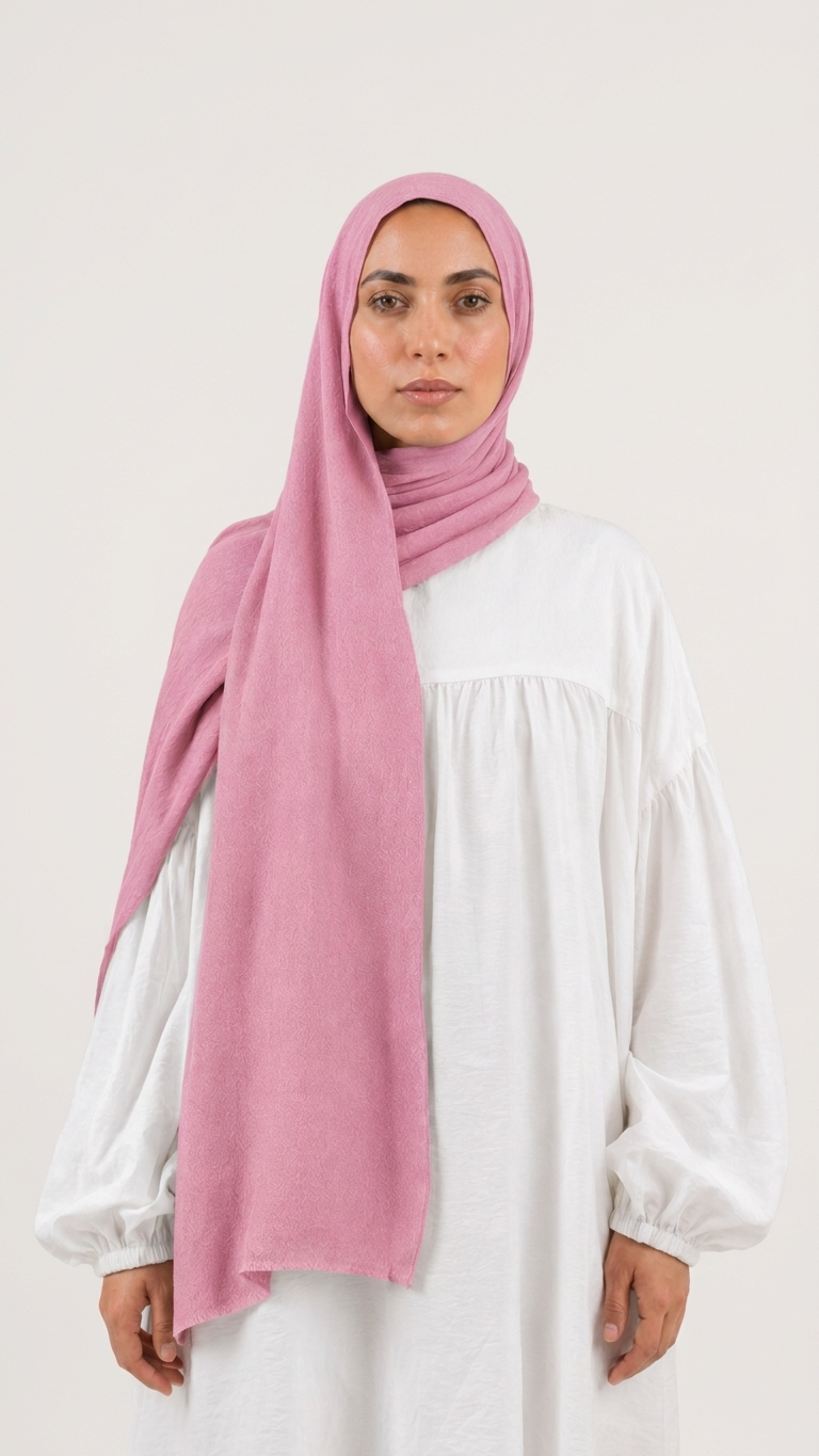 Modal Sponge Hijab in Pink - view 3