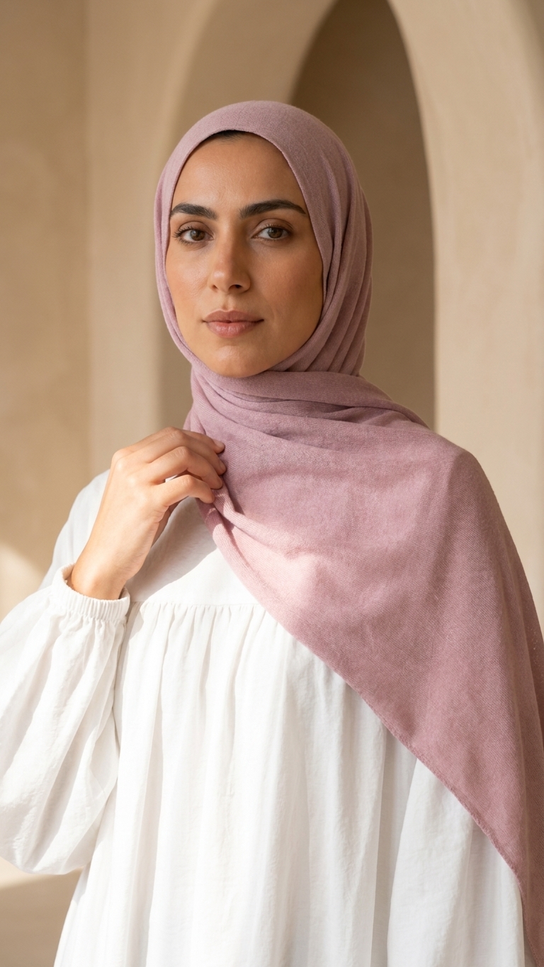Modal Sponge Hijab in Powder Pink - view 2