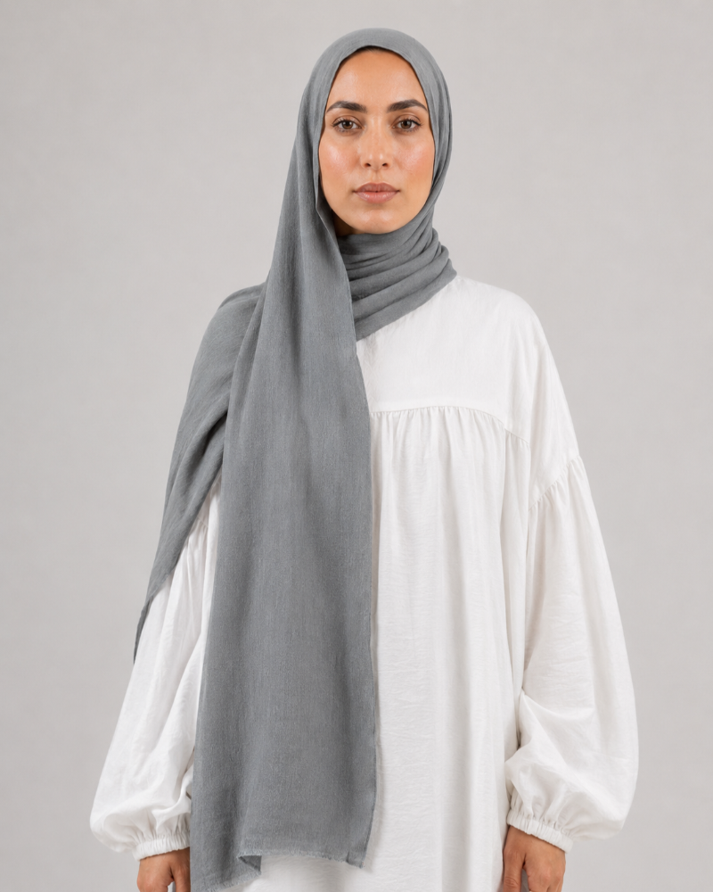 Hijabii Modal Sponge Hijab in Steel Grey