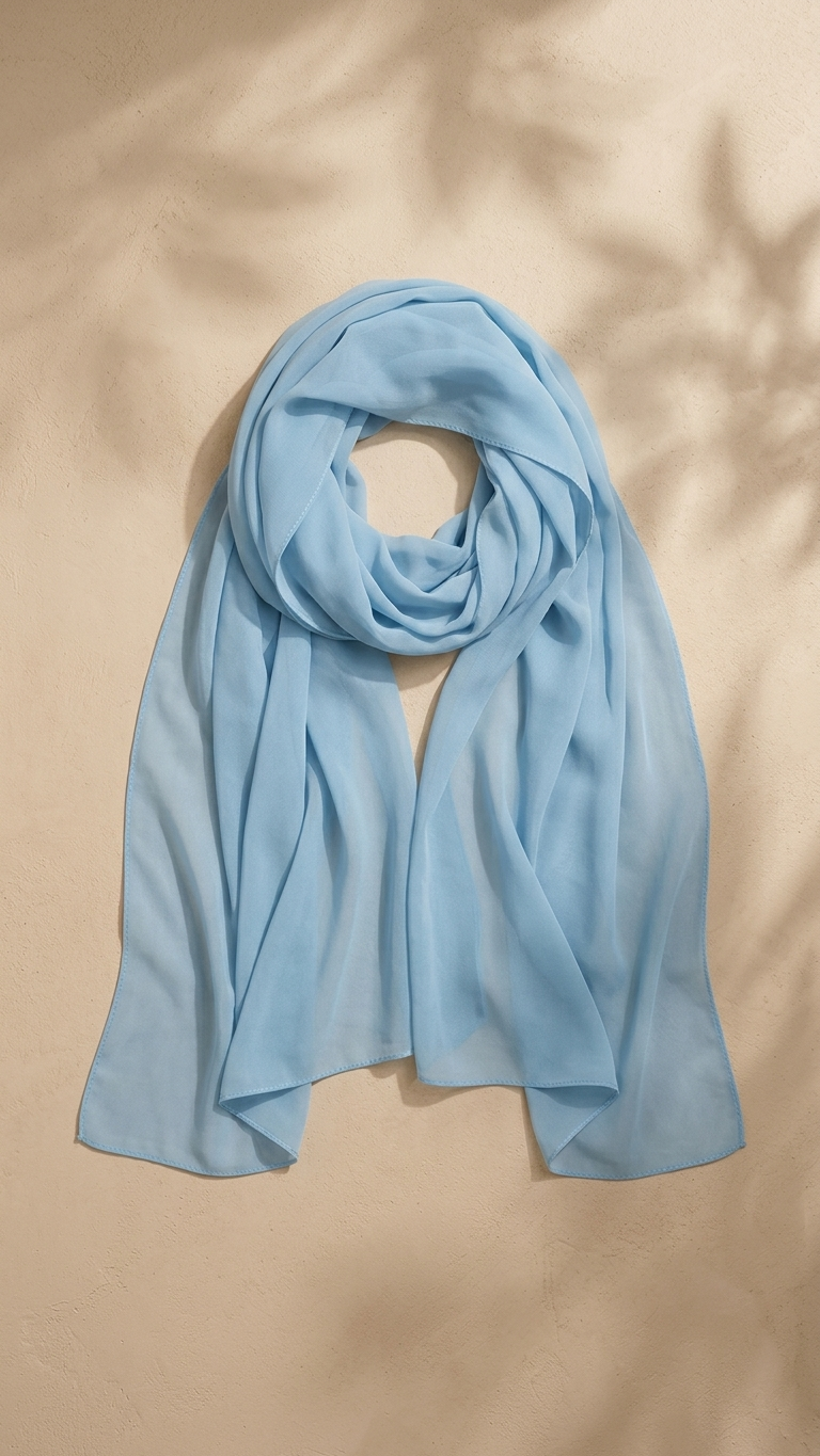 Hijabii Blue Water plain chiffon hijab – view 3