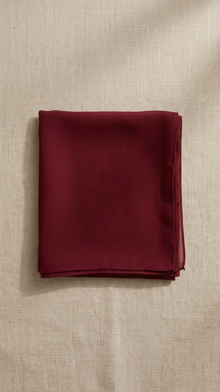 Hijabii Burgundy plain chiffon hijab – view 3